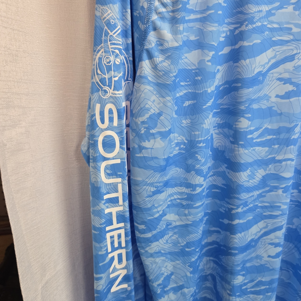 Ocean Blue Long Sleeve Moisture Wick Shirt - Picture 5 of 5